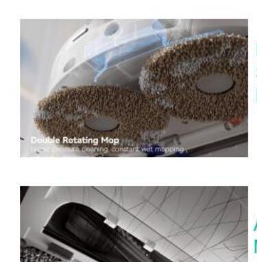 ROTARY MOP ROBOT VACUUM CLEANER WITH SELC CLEAN AND HOT AIR DRY MOP